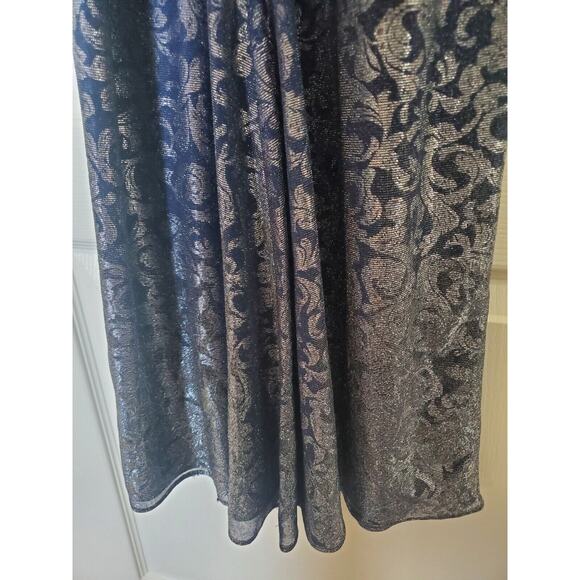 Gunne Sax (Jessica McClintock) Vintage Velvet Silver Metallic Gown Dress, Sz 3/4 - Picture 10 of 11